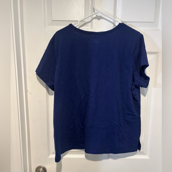 Muk Luks Navy V-Neck Top - Picture 2 of 6